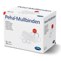 Hartmann Peha-Mullbinden 4 m lang, einzeln verpackt, 8 cm breit