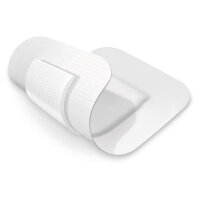 Hartmann Cosmopor Wundverband 7,2 cm x 5cm Ansicht Ober- und Unterseite