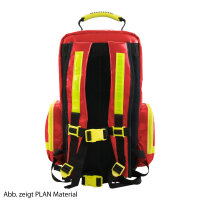 HUM AEROcase 1R - PL1C Notfallrucksack Gr. L, signalrot Rückseite mit Rückentragegurten