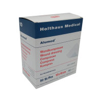 Holthaus Alumed Wundkompresse Packung 10 x 10 cm
